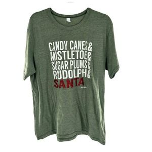 Pink Armadillos Green Christmas Red Sparkle Graphic Crewneck T-Shirt Women's XL